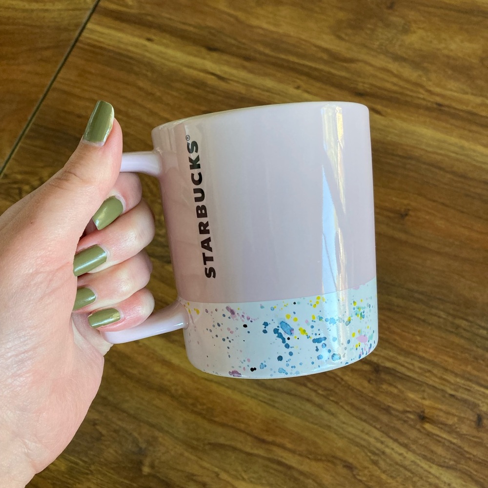 Pink Paint Splatter Starbucks Coffee Mug